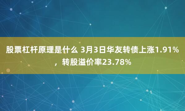 股票杠杆原理是什么 3月3日华友转债上涨1.91%，转股溢价率23.78%