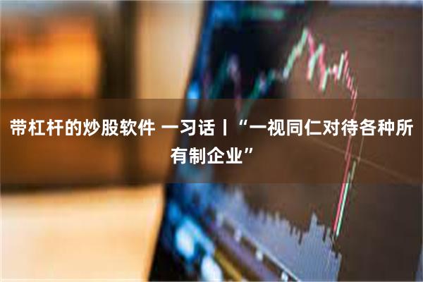 带杠杆的炒股软件 一习话丨“一视同仁对待各种所有制企业”