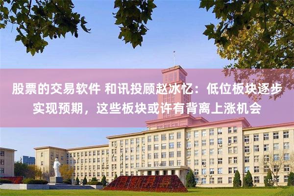 股票的交易软件 和讯投顾赵冰忆：低位板块逐步实现预期，这些板块或许有背离上涨机会