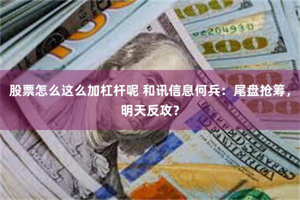 股票怎么这么加杠杆呢 和讯信息何兵：尾盘抢筹，明天反攻？