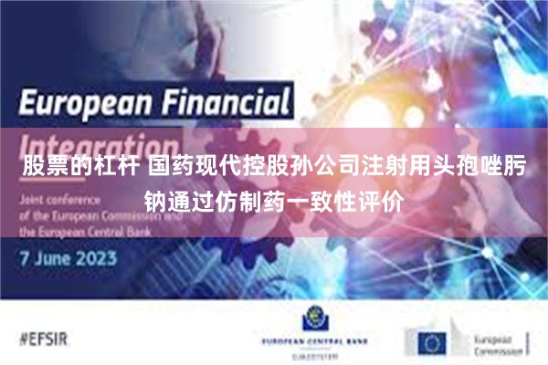 股票的杠杆 国药现代控股孙公司注射用头孢唑肟钠通过仿制药一致性评价