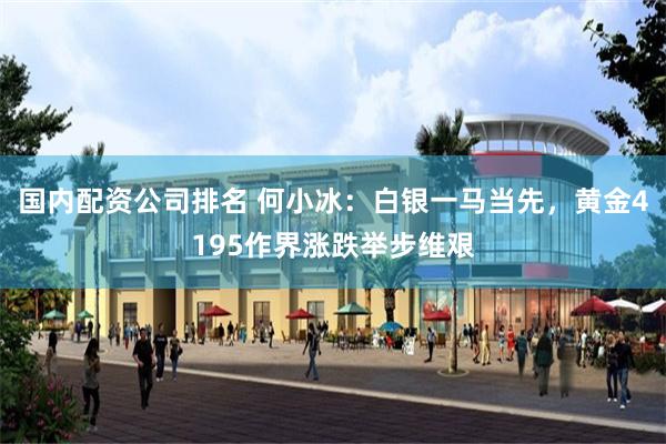 国内配资公司排名 何小冰：白银一马当先，黄金4195作界涨跌举步维艰