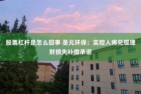 股票杠杆是怎么回事 圣元环保：实控人将兑现理财损失补偿承诺