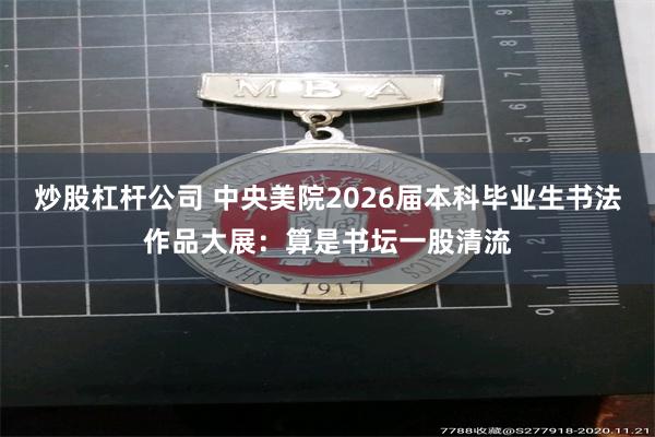炒股杠杆公司 中央美院2026届本科毕业生书法作品大展:算是书坛一股清流