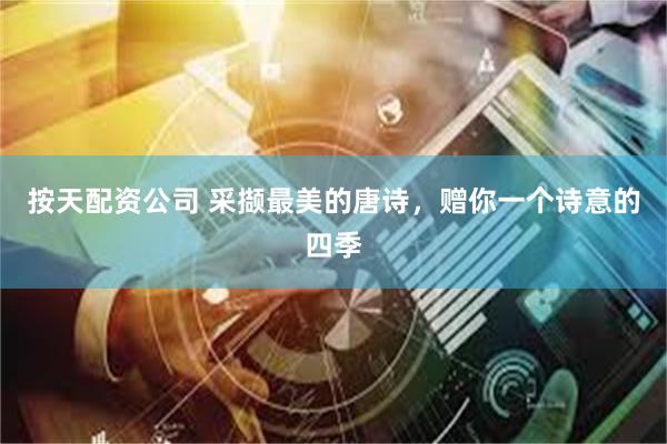 按天配资公司 采撷最美的唐诗，赠你一个诗意的四季