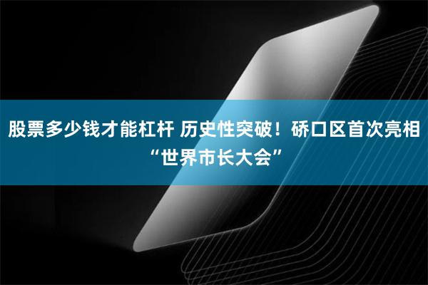 股票多少钱才能杠杆 历史性突破！硚口区首次亮相“世界市长大会”