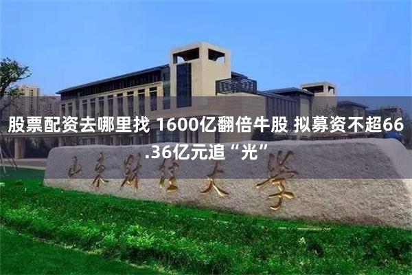 股票配资去哪里找 1600亿翻倍牛股 拟募资不超66.36亿元追“光”