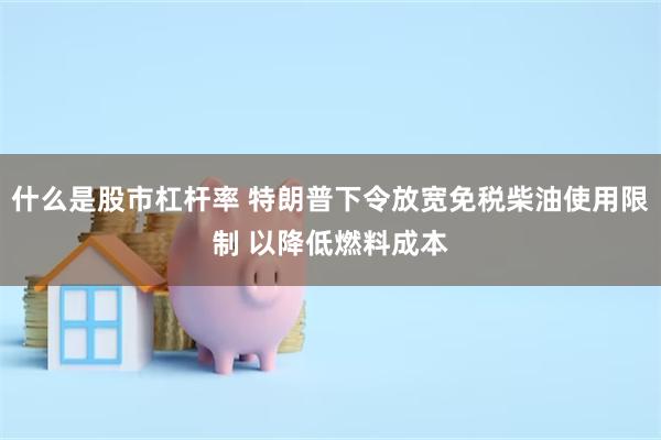 什么是股市杠杆率 特朗普下令放宽免税柴油使用限制 以降低燃料成本