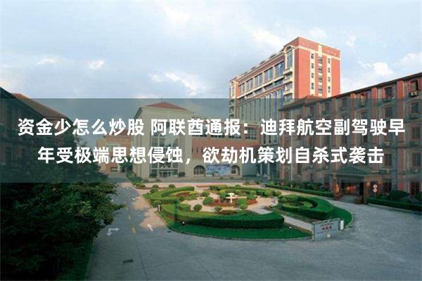 资金少怎么炒股 阿联酋通报：迪拜航空副驾驶早年受极端思想侵蚀，欲劫机策划自杀式袭击