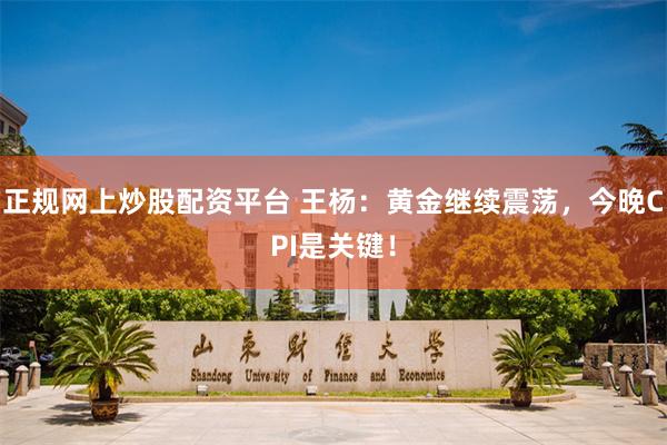 正规网上炒股配资平台 王杨：黄金继续震荡，今晚CPI是关键！